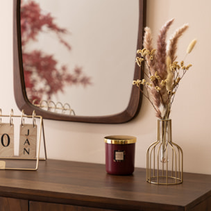 Composition fleurs séchées automne métal doré rose H40cm