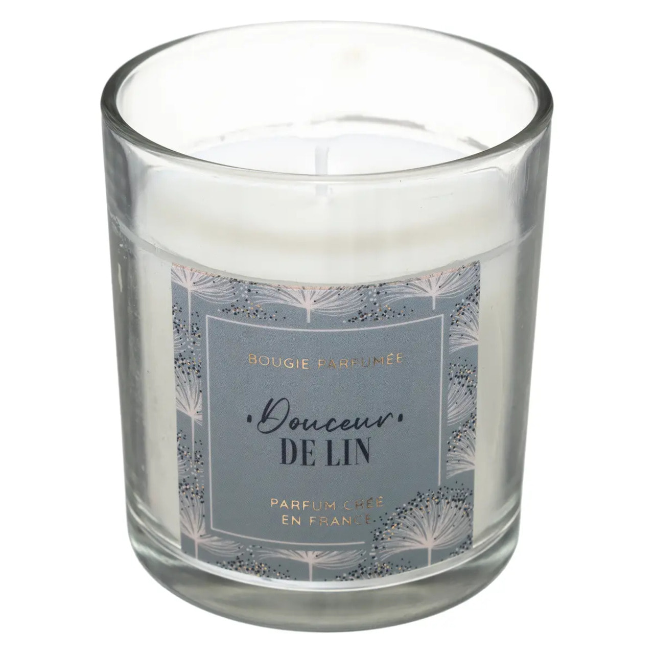 Bougie parfumée Loli 130g avec cloche verre douceur de lin