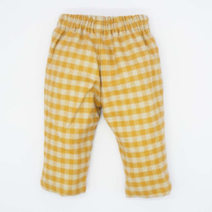 PANTALÓN CUADROS MOSTAZA