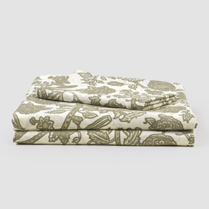 Set lenzuola in cotone verde secco enelia - parte superiore