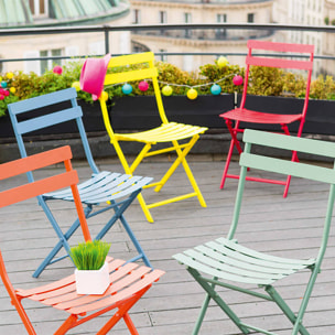 Chaise de jardin pliante "Greensboro" graphite en acier traité époxy