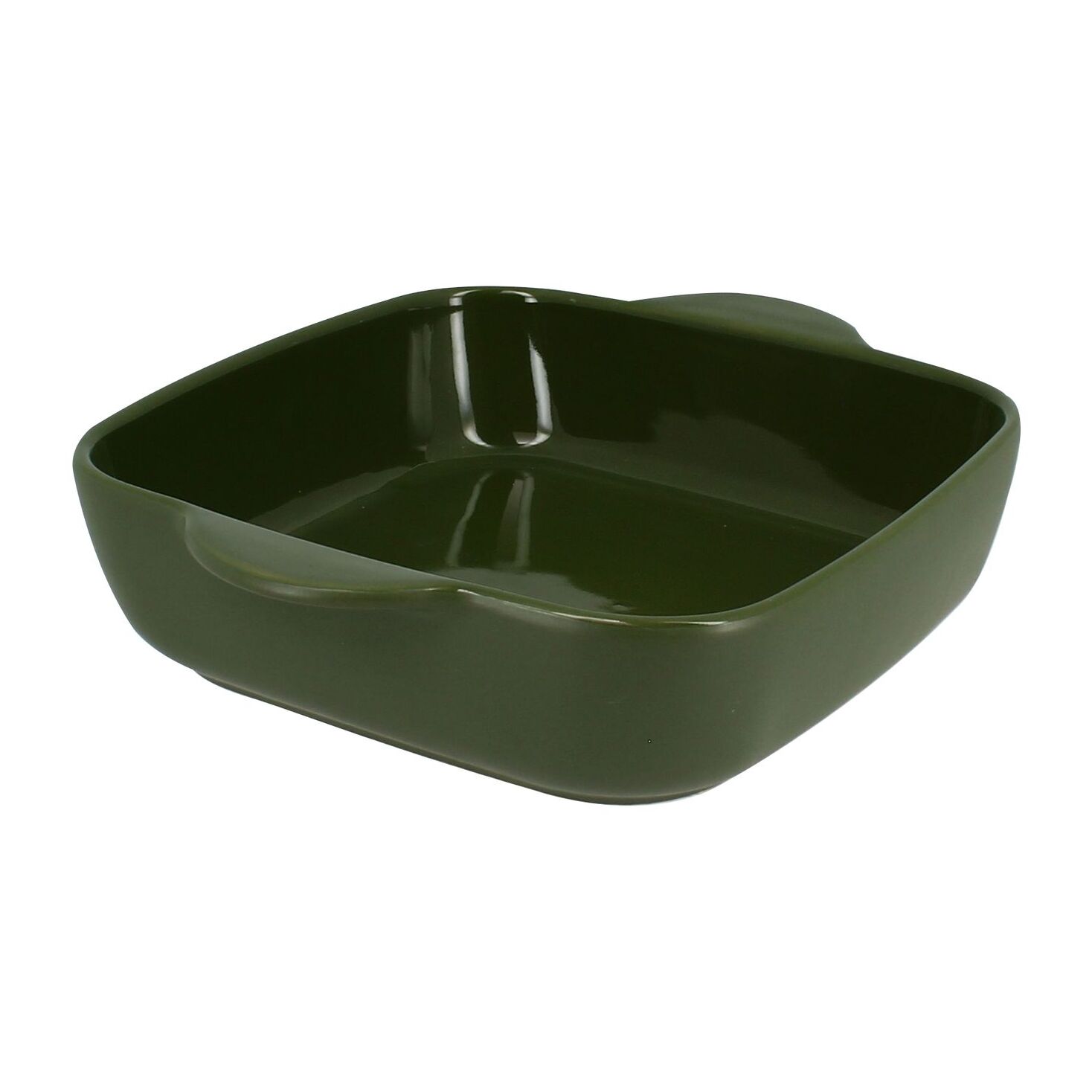 Plat à four carré en grès vert OCTAVE