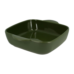 Plat à four carré en grès vert OCTAVE
