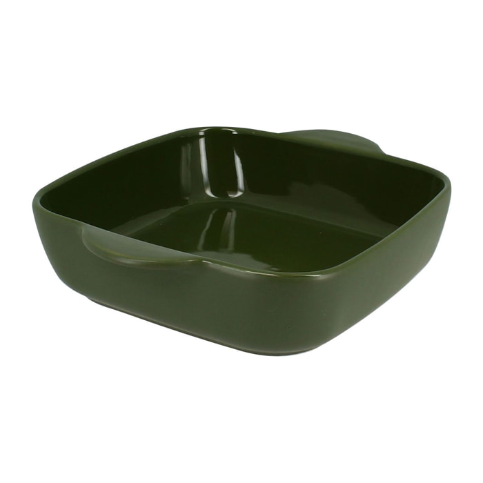 Plat à four carré en grès vert OCTAVE