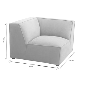 Module d'angle central pour canapé en tissu chenille beige SPLIT