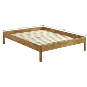 Lit adulte en chêne massif - AINA