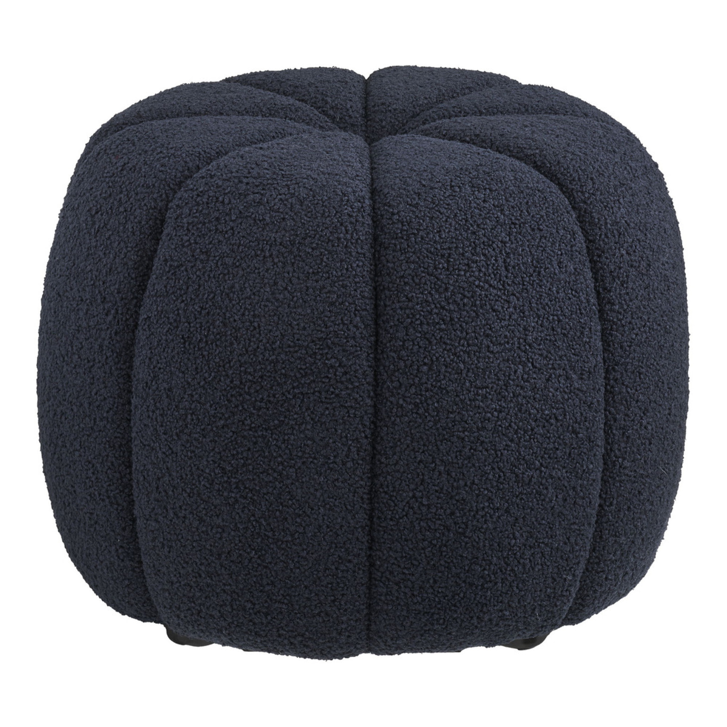 Paisley - Pouf rotondo in teddy blu navy ø48x38 cm