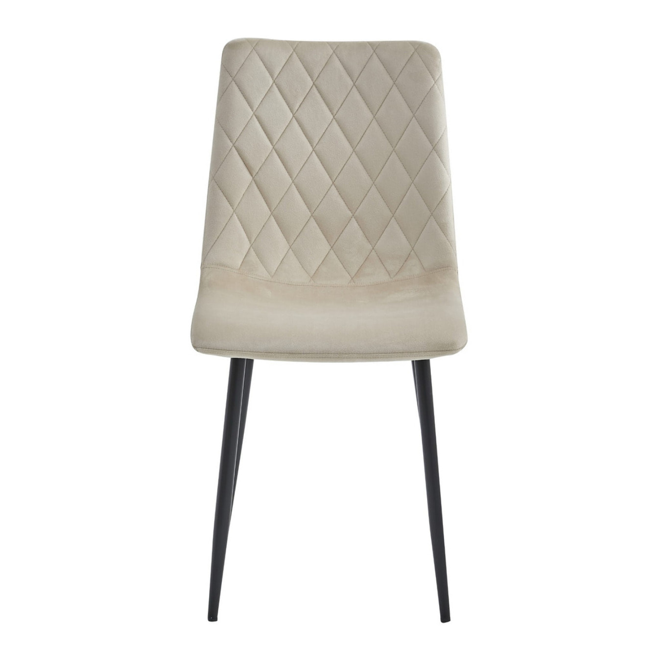 Set di 2 sedie Turin in velluto beige e metallo nero
