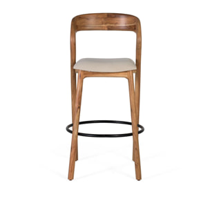 Taburete de Madera de Acacia 45 Cm Estilo Contemporáneo