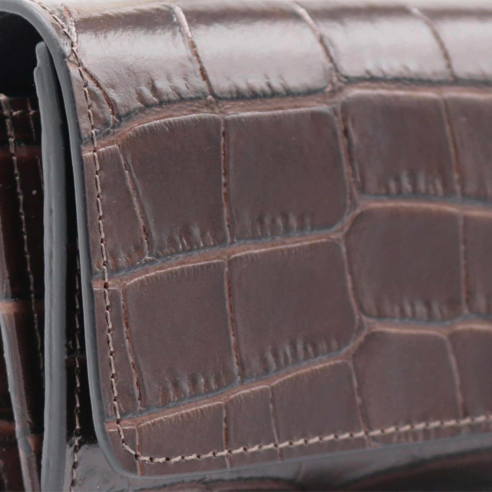 Cartera Cheval Firenze Cosmo Mini Croc Marrón Oscuro