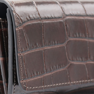 Cartera Cheval Firenze Cosmo Mini Croc Marrón Oscuro