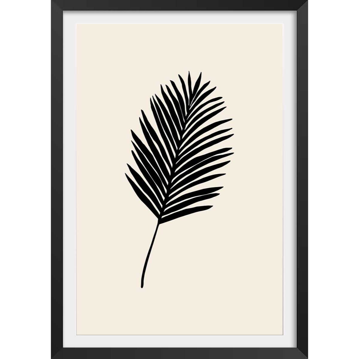 Affiche  black palm Affiche + cadre en bois - Noir