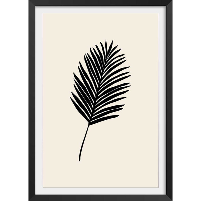 Affiche  black palm Affiche + cadre en bois - Noir