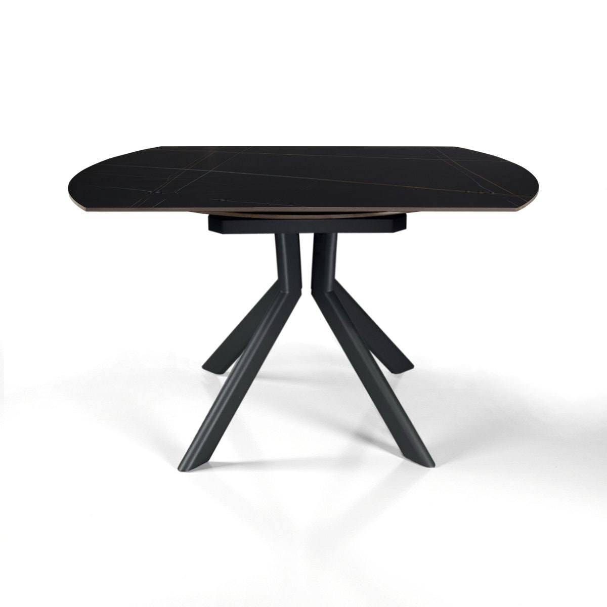 Table à manger extensible Tomasucci TAAK, en céramique, marbre noir, gris H.77 P.85 L.135