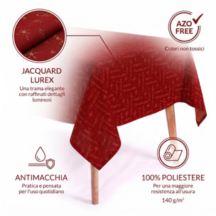 Tovaglia jacquard lurex in poliestere - ROSSO