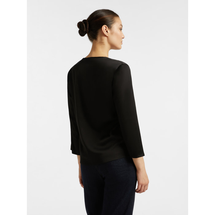 Elena Mirò - Blusa de raso - Negro