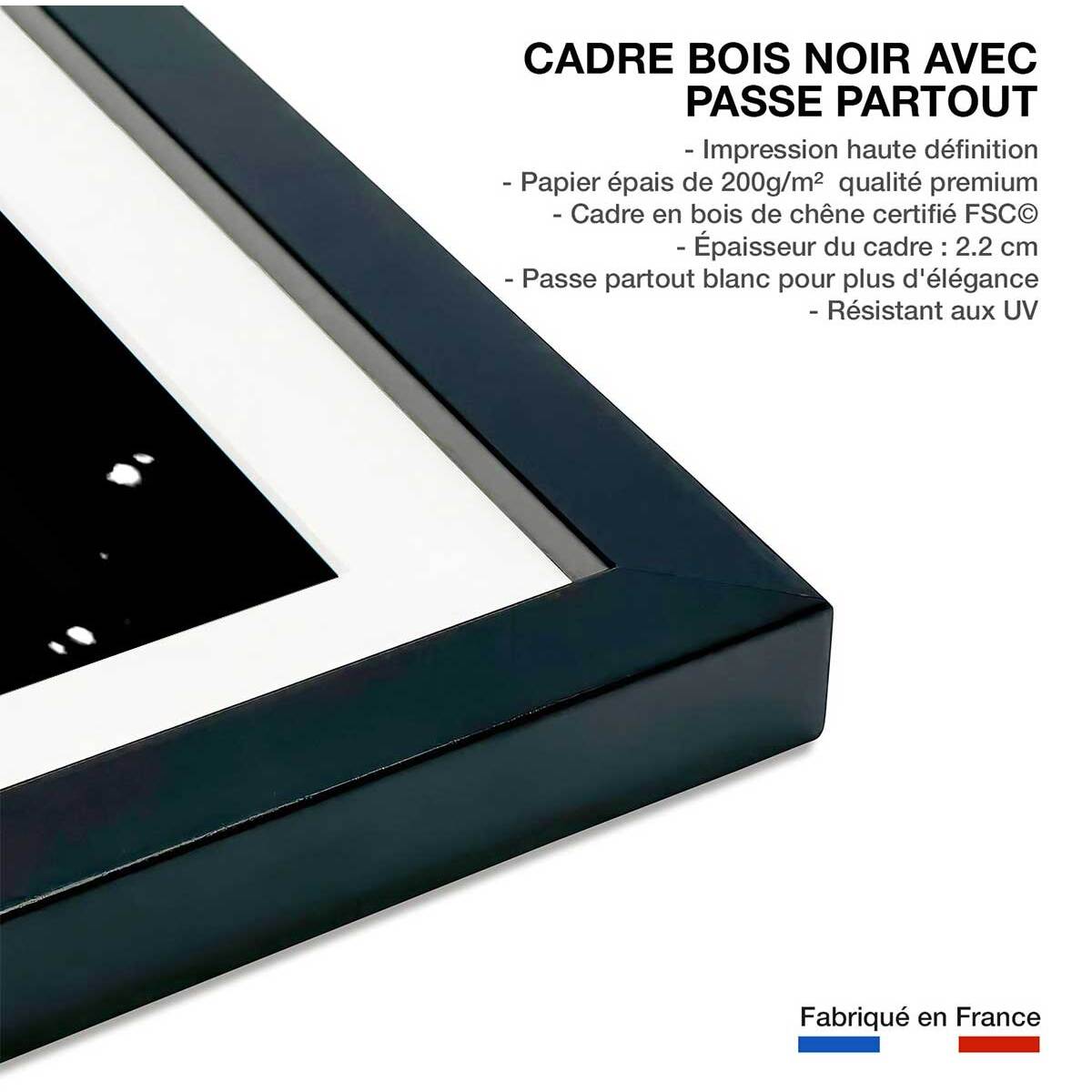 Affiche Trait épreuve négative Affiche sous cadre noir