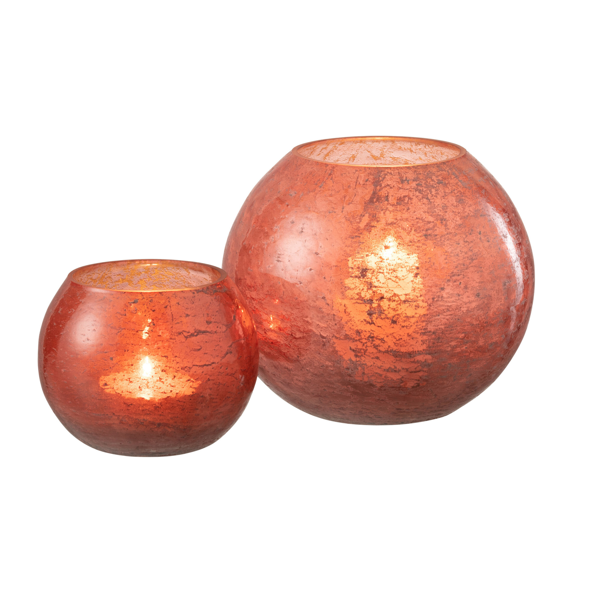 J-Line Photophore Nuria Boule En Verre Terracotta Large