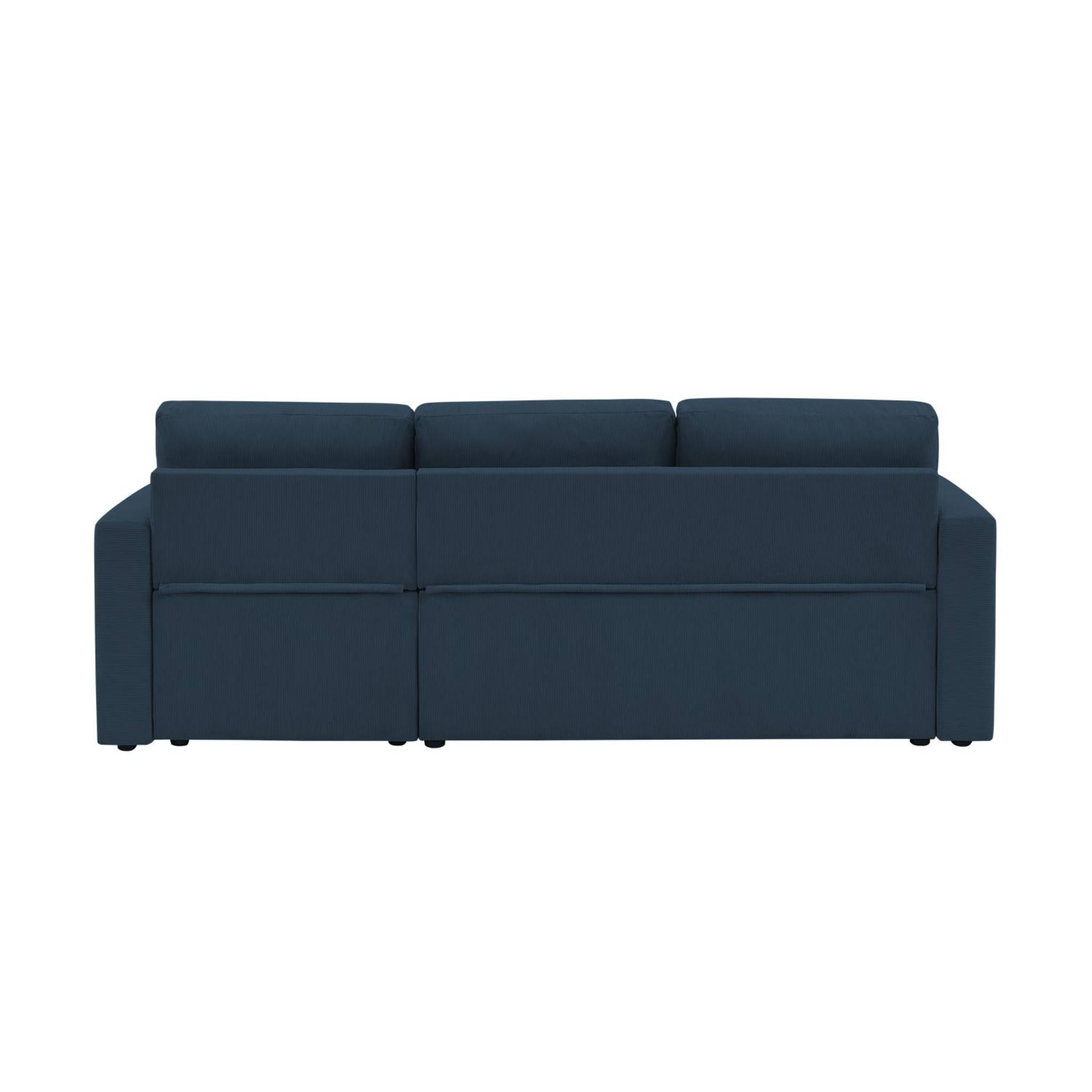 Canapé d'angle convertible réversible 3 places velours côtelé IDA