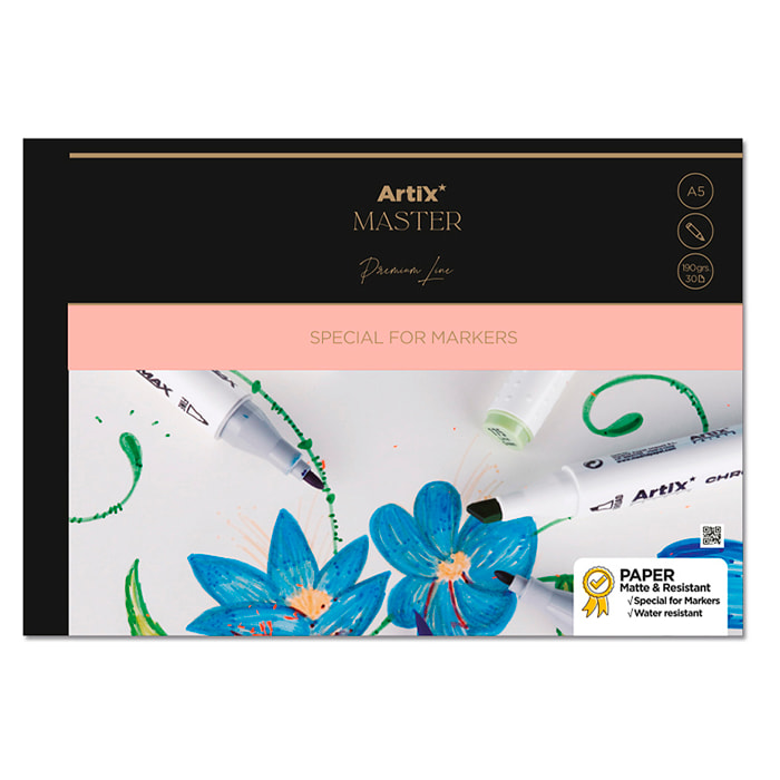 PACK 12 UDS BLOC DE MARKER PAPER 30 HOJAS A5