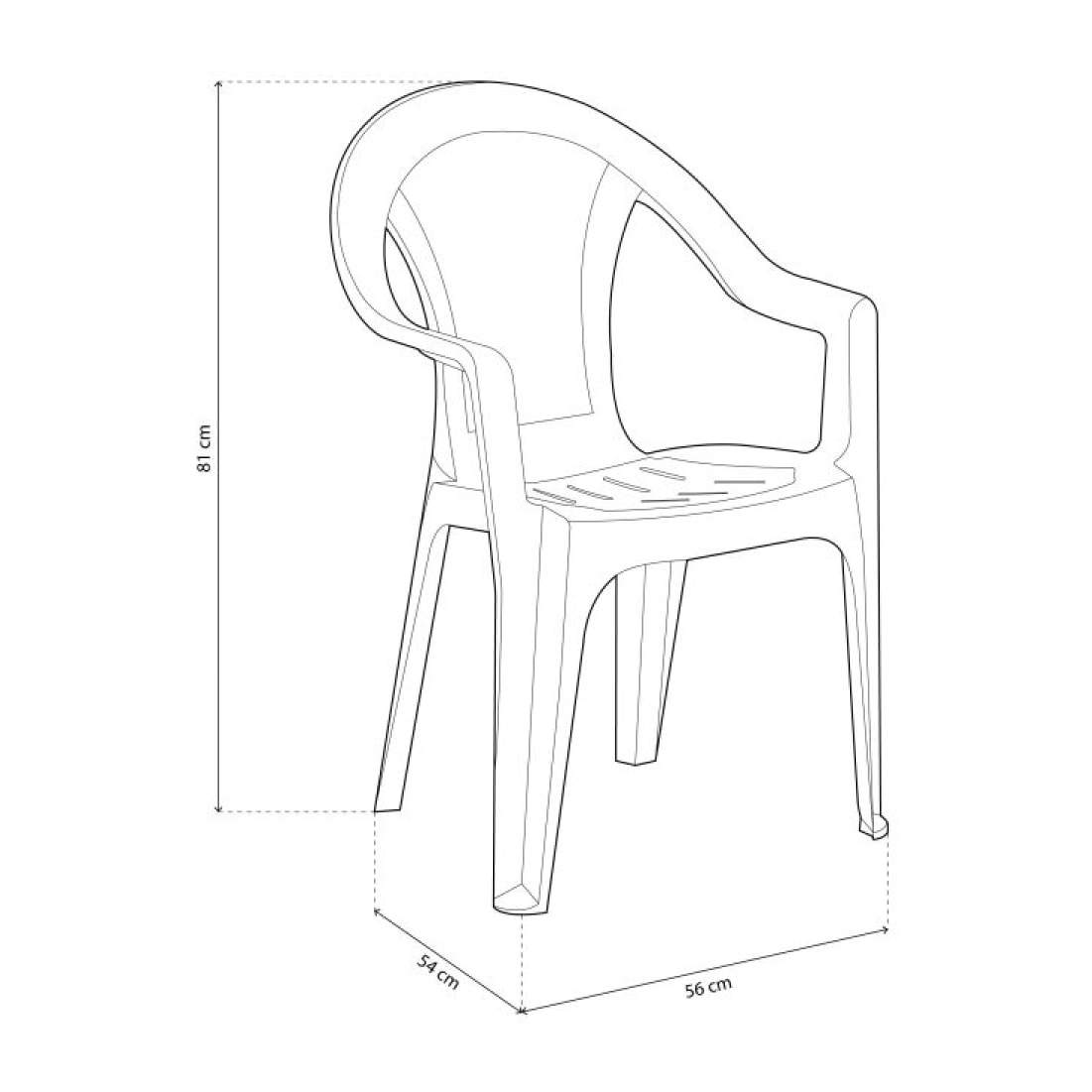 Pack 4 sillas de exterior Coral Antracita