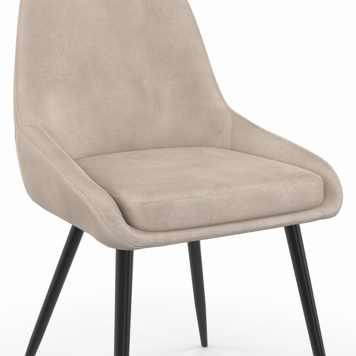 Chaises Olivia assise taupe pieds métal - lot de 2