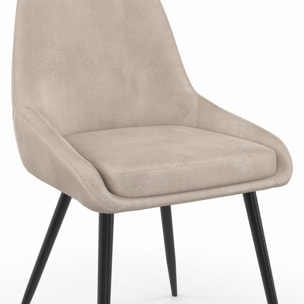 Chaises Olivia assise taupe pieds métal - lot de 2