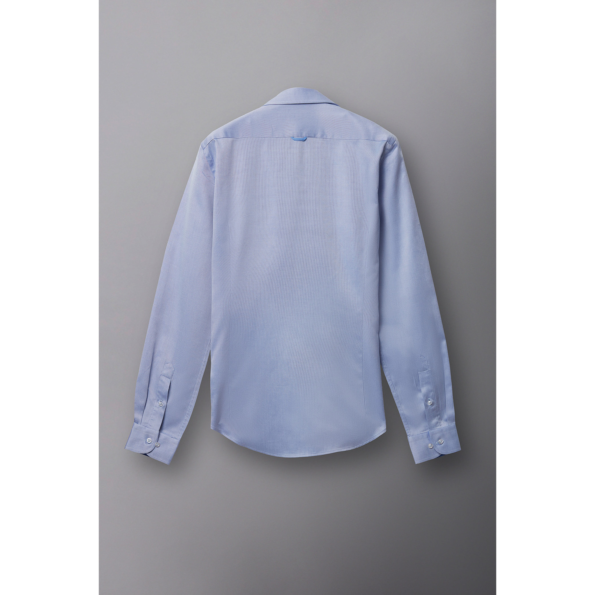Camicia Uomo 1 Bottone Francese Slim Armaturato Fantasia Celeste