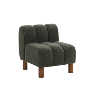 Fauteuil enfant pieds arrondis bois d'hévéa et bouclette ANGEL KIDS