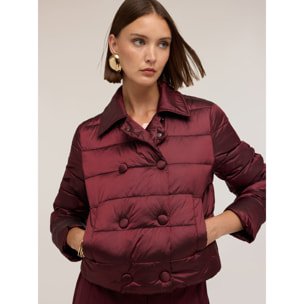 Motivi - Plumífero lightweight crop doble botonadura - Burgundy