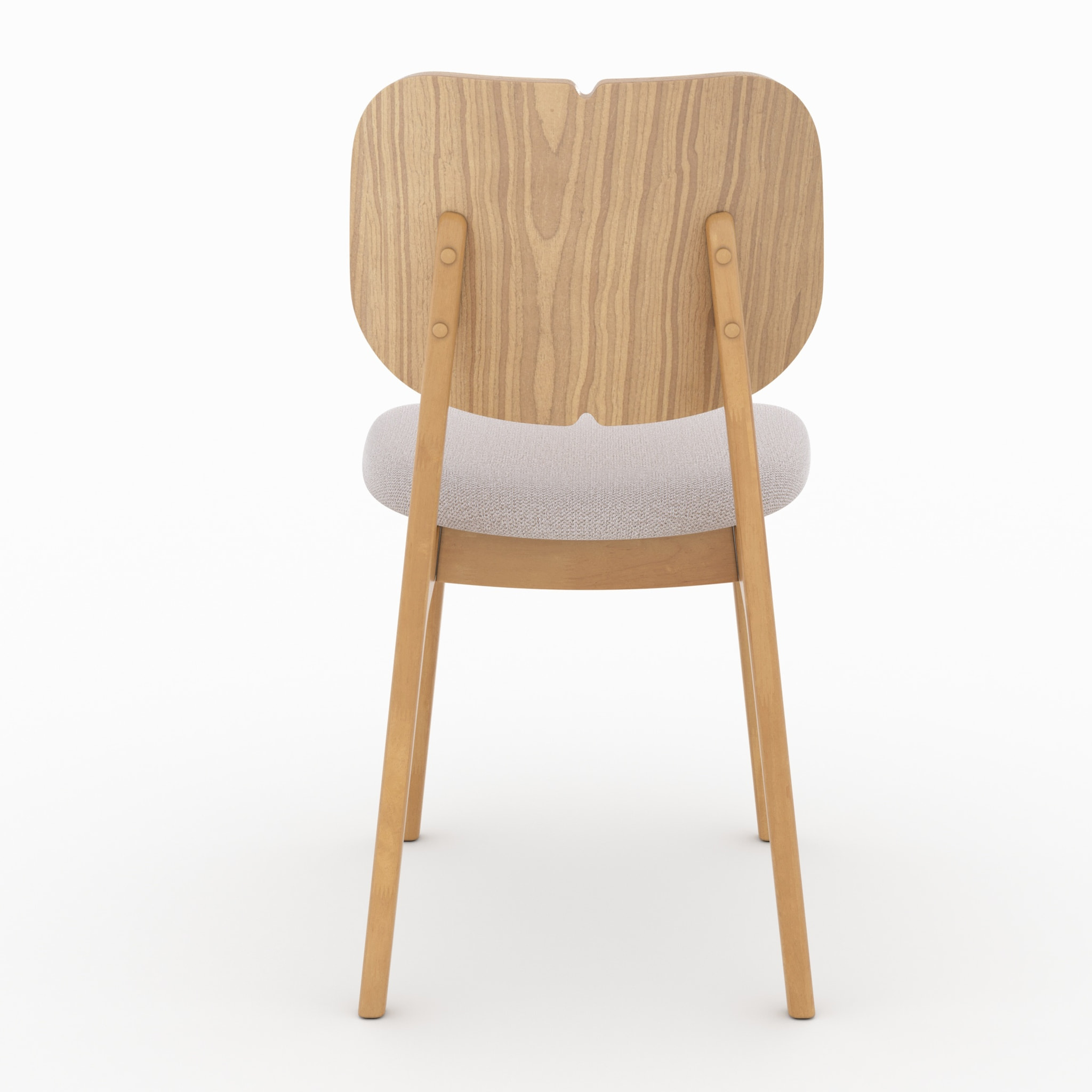 Lot de 2 chaises en bois clair et tissu beige - Clyde