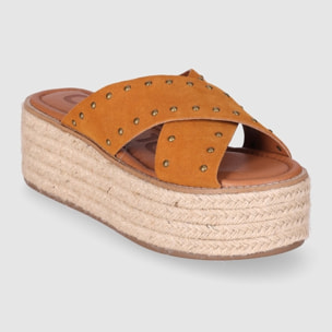Sandalias de Serraje - Cuero - Tacón: 6 cm