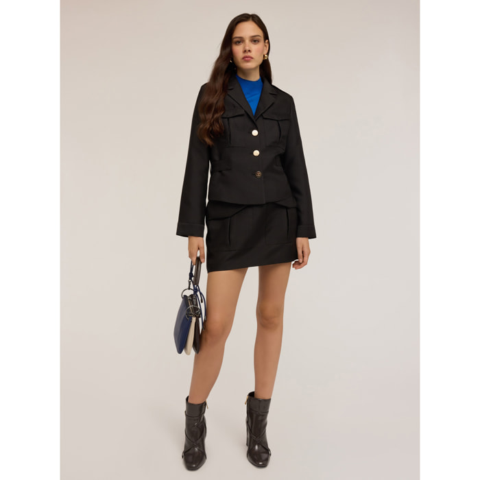 Motivi - Chaqueta de un solo pecho con bolsillos - Negro