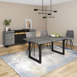 Mesa de comedor Altea 170 Cemento Negro
