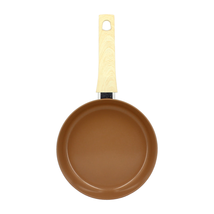 Poêle en aluminium 20cm noisette - compatible induction COLORAMA