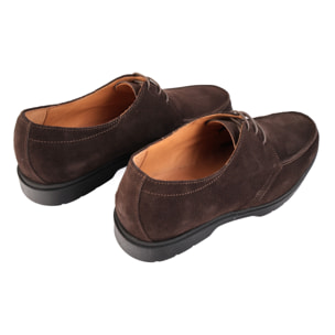 Derby stringate in camoscio con fondo light