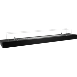 Camino A Bioetanolo Da Appoggio 120x19,4x21 cm con Bruciatore 1lt in Acciaio Inox Nero
