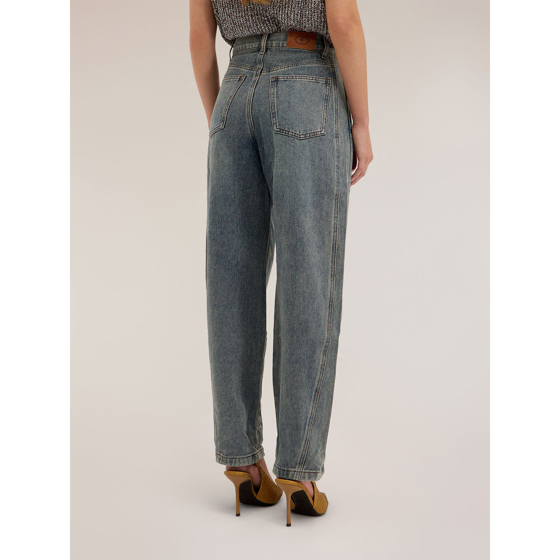 Motivi - Jeans balloon fit a vita alta - Blu