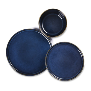 Servizio piatti 12 pezzi Excelsa Northern Blue, stoneware blu profondo