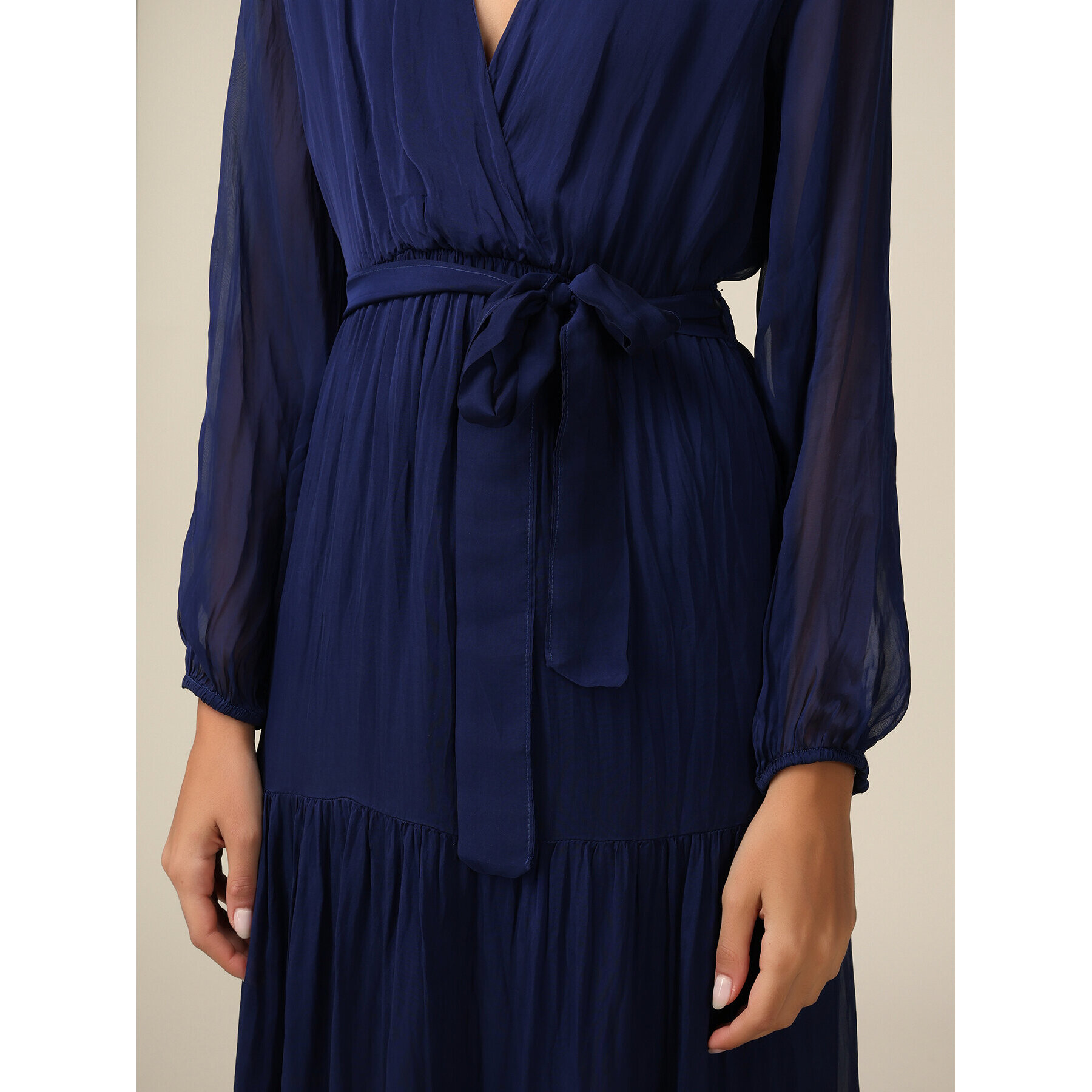 Oltre - Vestito lungo in seta/viscosa - Blu