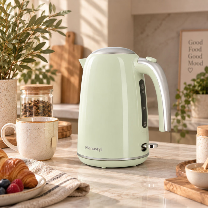 Bouilloire en acier inoxydable 1,7L celadon RETRO