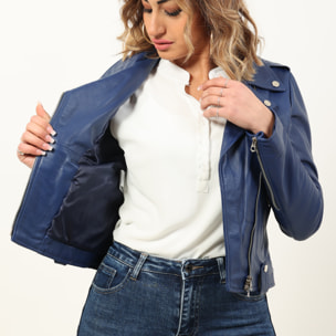 Chiodo in pelle di vitello Bluette