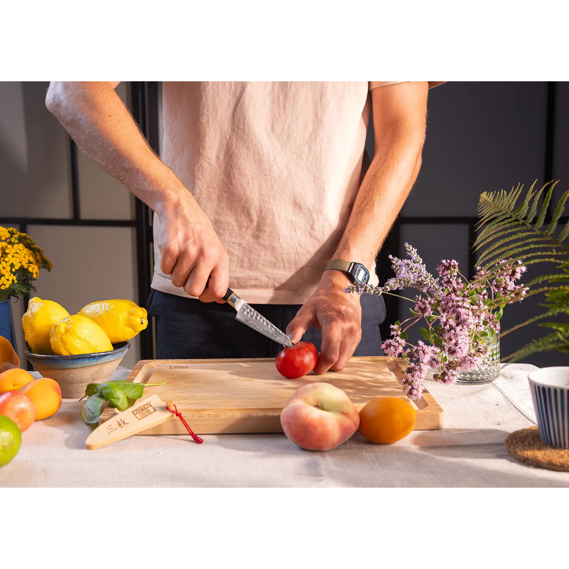 Couteau d'Office Bunka | Lame 90 mm | Acier Inoxydable Japonais San-Mai