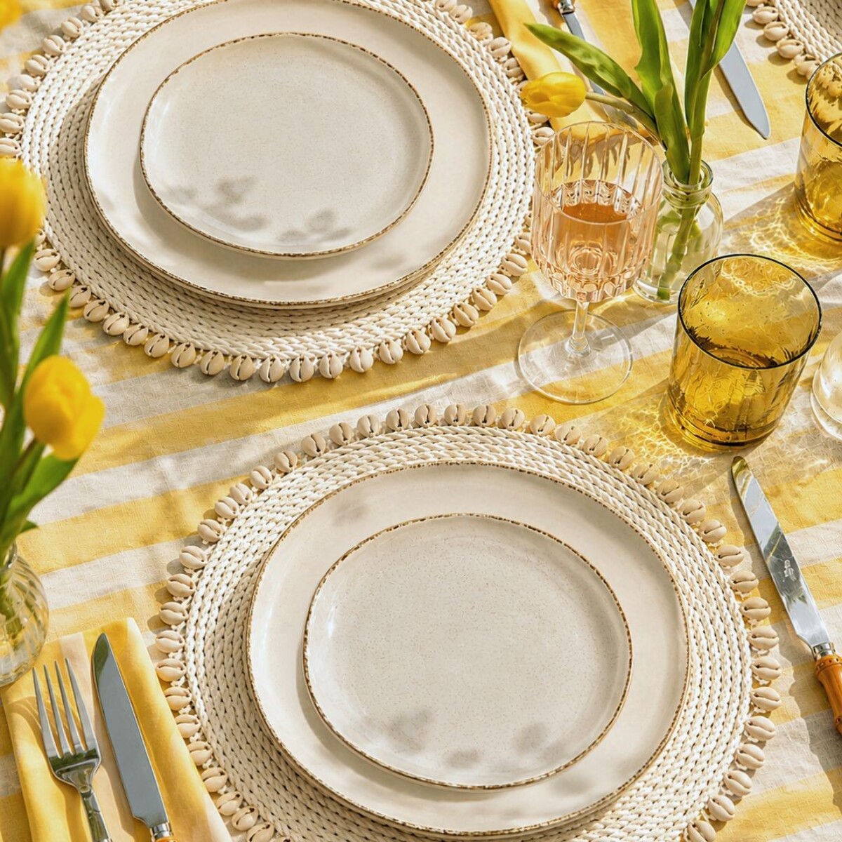 Lot de 6 petites assiettes, COTON