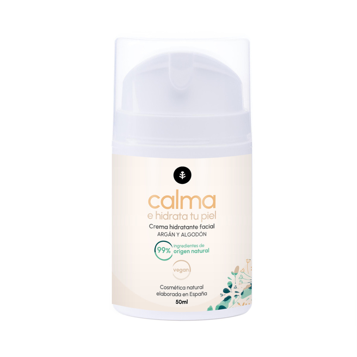 PLANETA HUERTO | Crema Hidratante Facial con Argán y Algodón 50 ml - Cuidado Antiedad y Elasticidad Natural