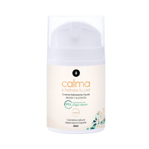 PLANETA HUERTO | Crema Hidratante Facial con Argán y Algodón 50 ml - Cuidado Antiedad y Elasticidad Natural