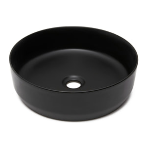 Vasque à poser ronde diamètre 39 cm - noir mat - sans trop-plein - SAT Infinitio