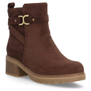 Botines para mujer con detalle metálico decorativo