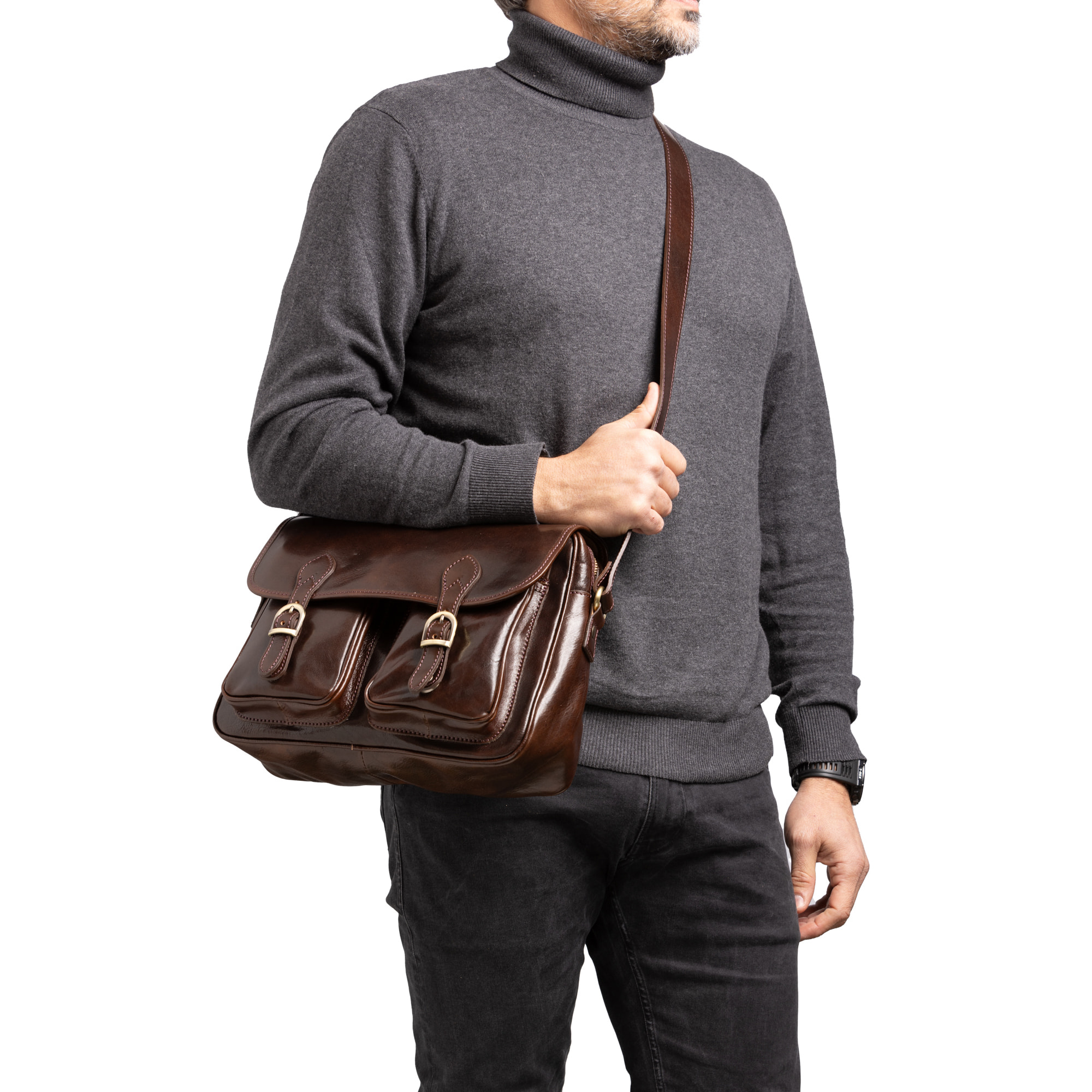 Borsa a tracolla  da donna In Vera pelle Made in Italy 32x23x15 cm