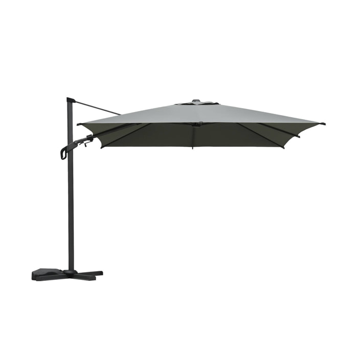 Parasol déporté ETRETAT rectangulaire kaki 3x4m